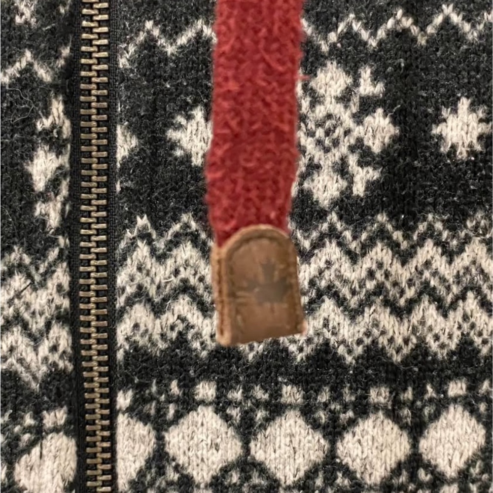 Roots Black and White Zip Up Sweater - Picture 4 of 5